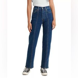 Levi’s Ribcage Straight Ankle Jeans Seam Front Size 28